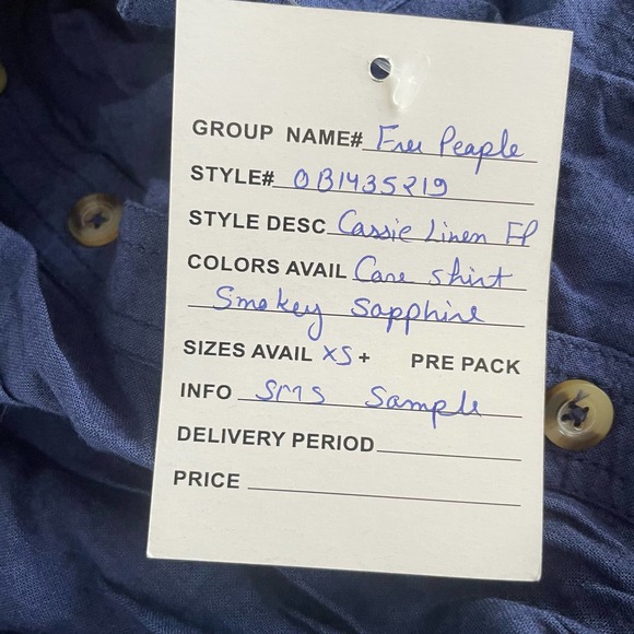 nwt new free people cassie linen collared tank top size extra small XS - Picture 4 of 4